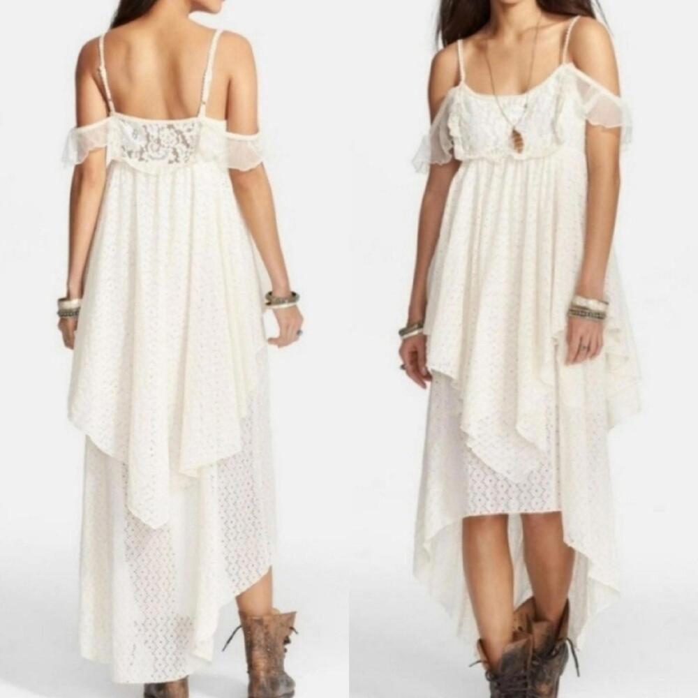 Vintage Free people Candle light eyelet midi dress